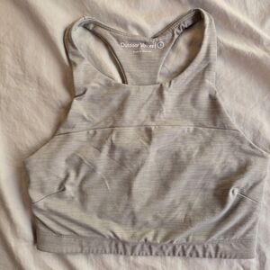 Outdoor Voices Tech Sweat Grey Heather  Spacedye High Neck Racerback Sports Bra